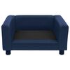 vidaXL Dog Sofa Foam Cushion Blue 60x43x30 cm Plush&Faux Leather