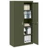 vidaXL Storage Cabinet with Storage 2 pcs Olive Green 90 x 40 x 180 cm