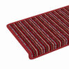 vidaXL Self-adhesive Stair Mats Striped 15 pcs Red 65 x 21 x 4 cm
