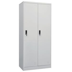 vidaXL Wardrobe | Light Grey | Steel | Medium | Wardrobe | Rectangular