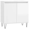 vidaXL 3 Piece Bathroom Cabinet Set High Gloss White Engineered Wood