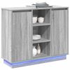 vidaXL LED Sideboard Grey Sonoma 90 x 32 x 75 cm Engineered Wood