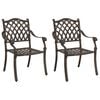 vidaXL Garden Chair 2 pcs Bronze Aluminium