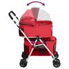 vidaXL 2-Layers Folding Dog Stroller Red 83x48x97 cm Oxford Fabric