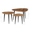 vidaXL Coffee Table Set 3 Pieces Solid Acacia Wood