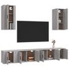 vidaXL 6 Piece TV Cabinet Set Grey Sonoma Engineered Wood