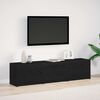 vidaXL TV Cabinet with LED Black Oak 165 x 34 x 40 cm Engineered Wood