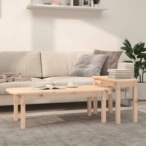 vidaXL 2 Piece Coffee Table Set Solid Wood Pine