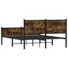 vidaXL Metal Bed Frame without Mattress Smoked Oak 137x190 cm