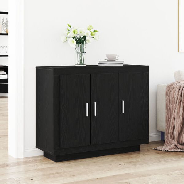 vidaXL Sideboard Black Oak 92 x 35 x 75 cm Engineered Wood