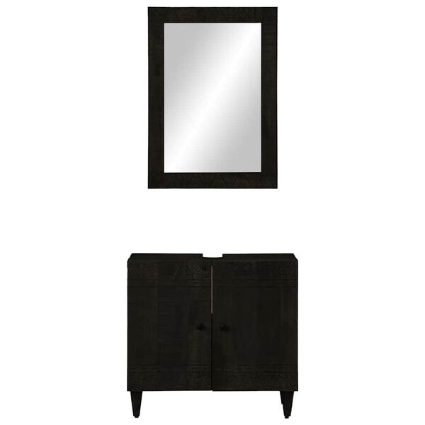 vidaXL 2 Piece Bathroom Furniture Set Solid Wood Mango