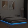 vidaXL Bed Frame with LED Lights without Mattress Concrete Grey 135x190cm