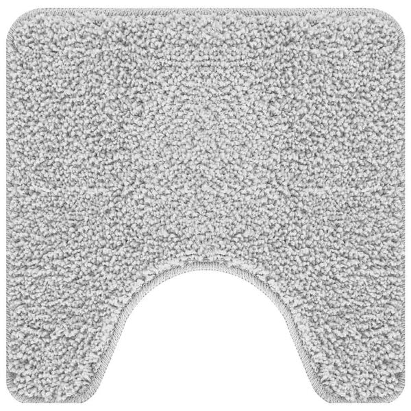 vidaXL Anti-slip Bath Mat with Toilet Cut Grey 50 x 50 cm PP