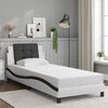 vidaXL Bed Frame without Mattress "Zadar" White and Black 100x200 cm Faux Leather