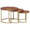 vidaXL Nesting Coffee Tables 3 pcs Honey Brown 54 x 54 x 40 cm