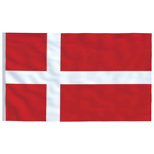 vidaXL Denmark Flag and Pole 5.55 m Aluminium