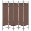 vidaXL 5-Panel Room Divider Brown 200x180 cm