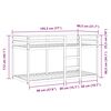 vidaXL Bunk Bed without Mattress White&Black 75x190 cm Small Single Solid Wood Pine