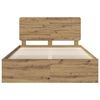 vidaXL Bed Frame Artisian Oak 140 x 190 cm Solid Pine Wood