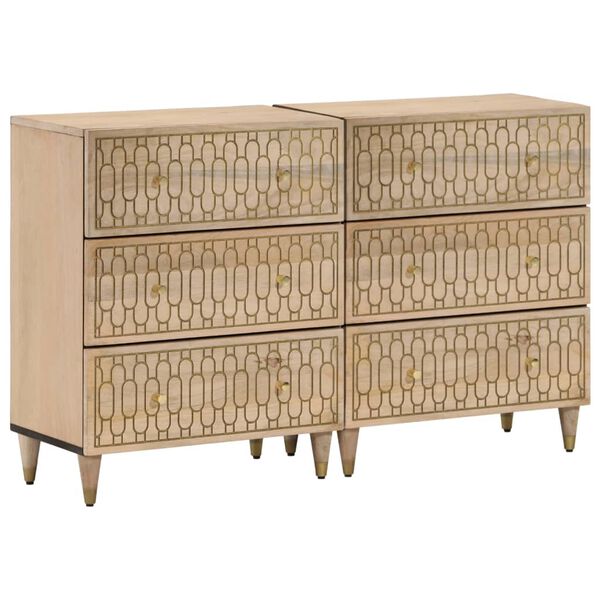 vidaXL Side Cabinets 2 pcs 60x33x75 cm Solid Wood Mango