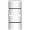vidaXL Shoe Cabinet with Mirror 4-Layer Grey Sonoma 63x17x134 cm