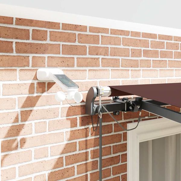 vidaXL Automatic Retractable Awning with LEDs Brown 300x250 cm