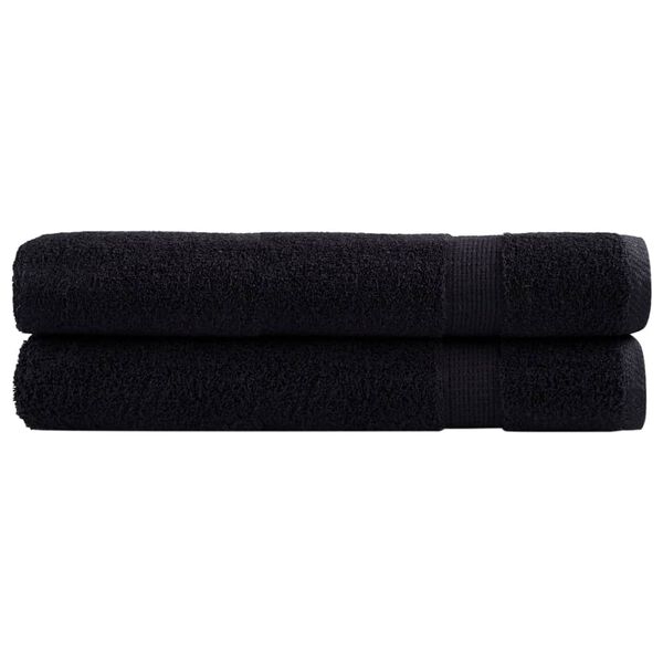 vidaXL Premium Towels SOLUND 2 pcs Black 100x200 cm 600 gsm