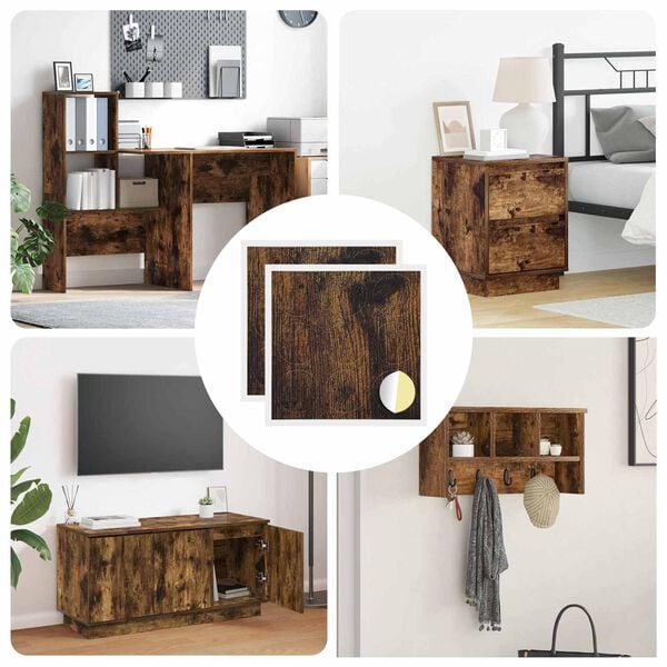 vidaXL Self-adhesive Screw Cover 2 pcs Smoked Oak &Oslash; 20 x 0.5 mm