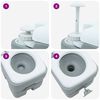 vidaXL Camping Toilet Manual Grey and White 41.5 x 36.5 x 37.5 cm