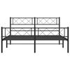 vidaXL Metal Bed Frame without Mattress with Footboard Black 120x190cm