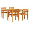 vidaXL Garden Dining Set 5 pcs Brown Solid Acacia Wood