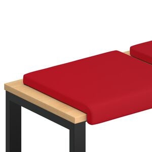 vidaXL Bench Cushion 2 pcs Faux Leather Red Depth 35 cm