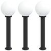 vidaXL Bollard Lights 3 pcs 80 cm Black IP44