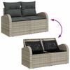 vidaXL Garden Sofa Light Grey 124 x 62 x 69cm Poly Rattan
