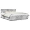 vidaXL Bed Frame Concrete Grey 200 x 200 cm Engineered Wood