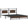 vidaXL Metal Bed Frame without Mattress Brown Oak 180x200 cm Super King