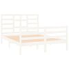 vidaXL Bed Frame without Mattress White Solid Wood 140x190 cm
