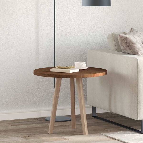 vidaXL Table Top Light brown Ø 60 x 2.5 cm Solid oak wood