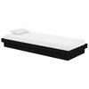 vidaXL Bed Frame without Mattress Black Solid Wood Small Single