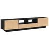 vidaXL TV Cabinet Set 2 pcs Black 180 x 35 x 40 cm Engineered Wood