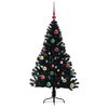 vidaXL Artificial Pre-lit Christmas Tree Black 150 cm PVC