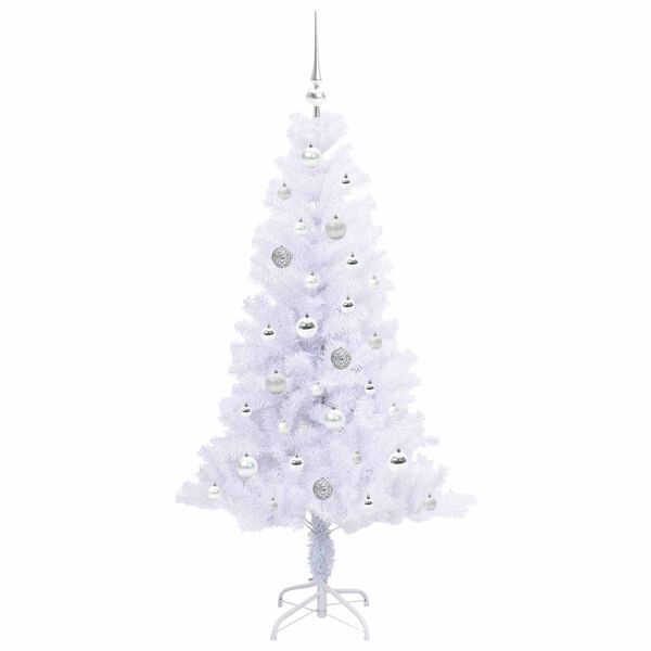 vidaXL Artificial Christmas Tree with Stand White 150 cm PVC and Steel