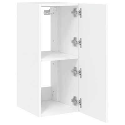 vidaXL TV Wall Cabinet with LED Lights White 30.5x35x70 cm