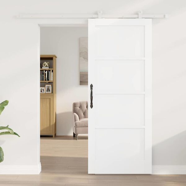 vidaXL Sliding Door ORKDAL White 83 x 202 cm Solid Pine Wood