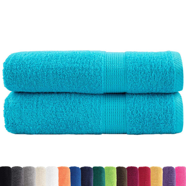 vidaXL Premium Bath Towels "SOLUND" 2 pcs Turquoise 100x150 cm 600 gsm