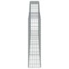 vidaXL Arched Gabion Baskets 7 pcs 400x30x120/140 cm Galvanised Iron