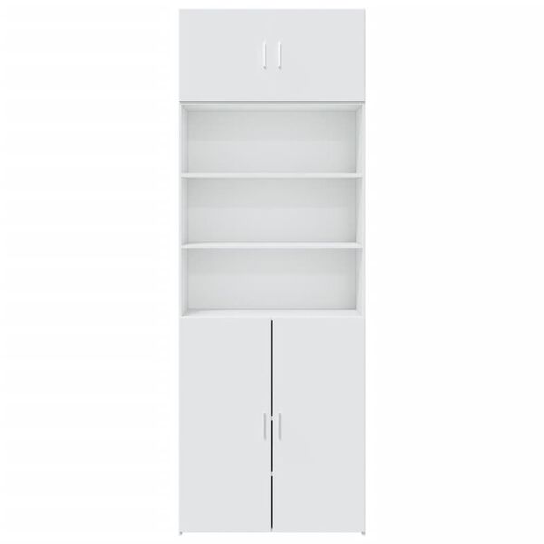 vidaXL Storage Cabinet White 80x42.5x225 cm Engineered Wood