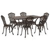 vidaXL Garden Dining Set 7 pcs Bronze Aluminium
