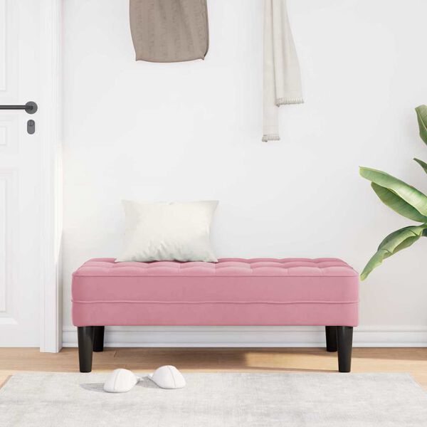 vidaXL Bench Pink 113 x 57 x 39 cm Velvet