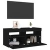 vidaXL TV Cabinet with LED Lights Black 90x35x40 cm